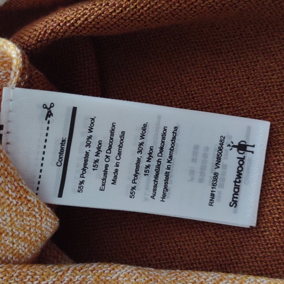 NWT Smartwool Size Small Shadow Pine Colorblock Honey Gold Donegal Sweater - Picture 13 of 16